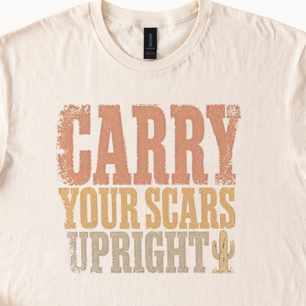Carry Your Scars Upright Saguaro Cactus Western Tee